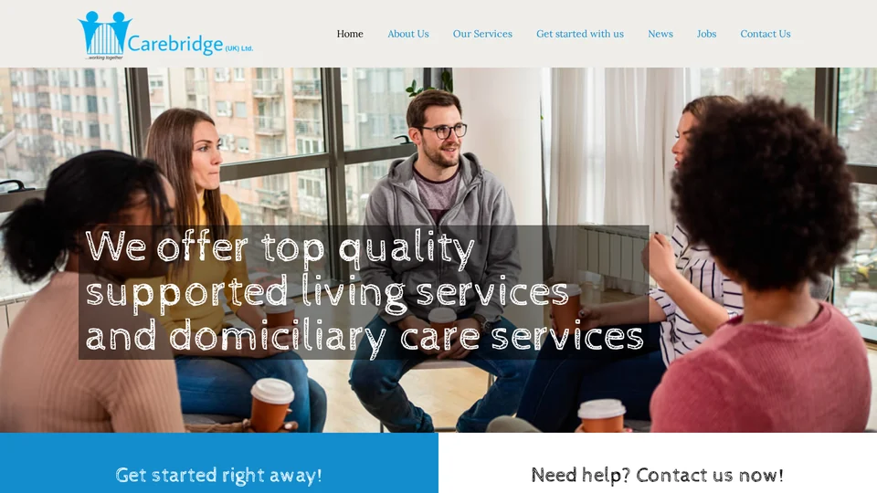 Live website capture of Carebridge UK